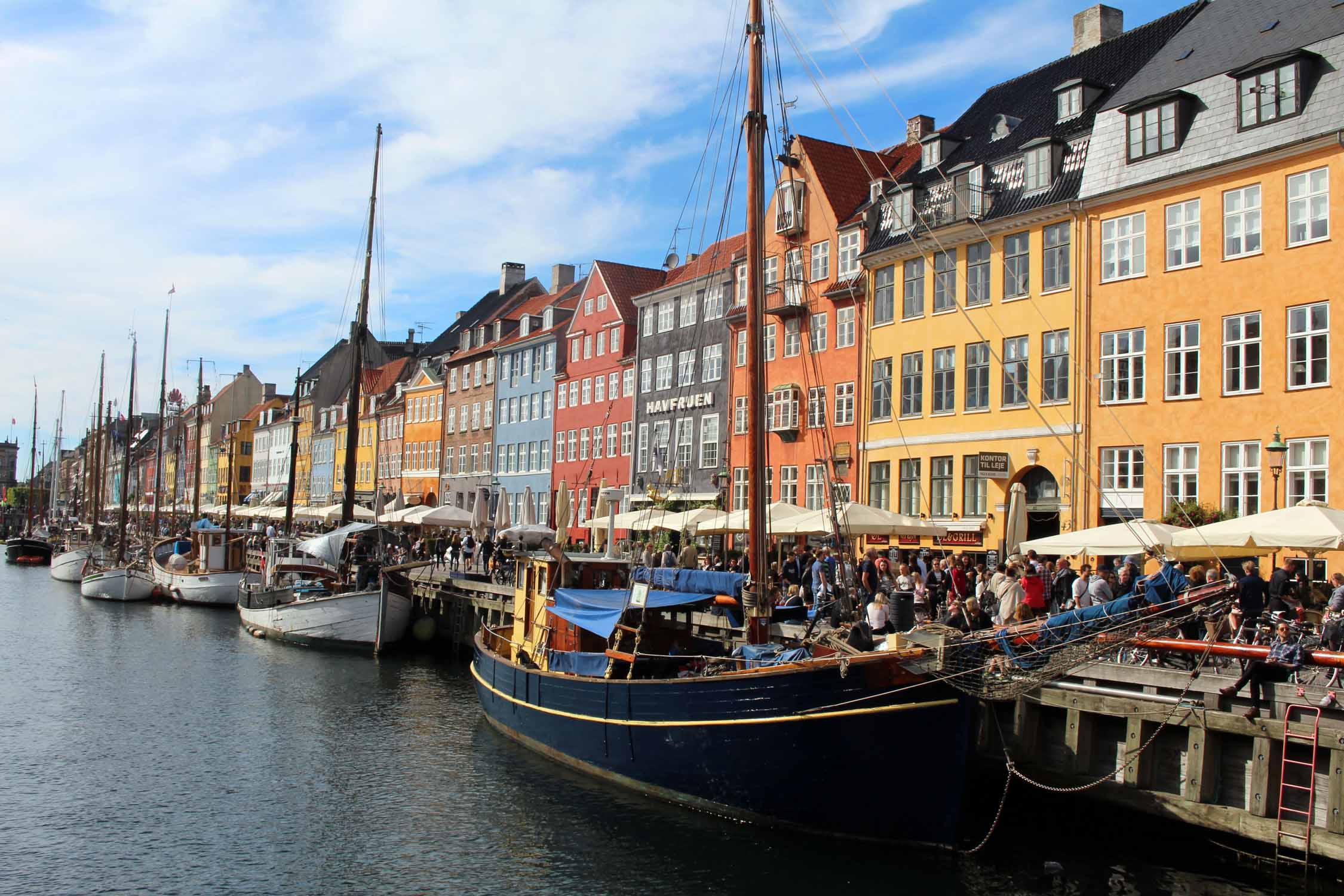 Copenhague, maisons colorées, port