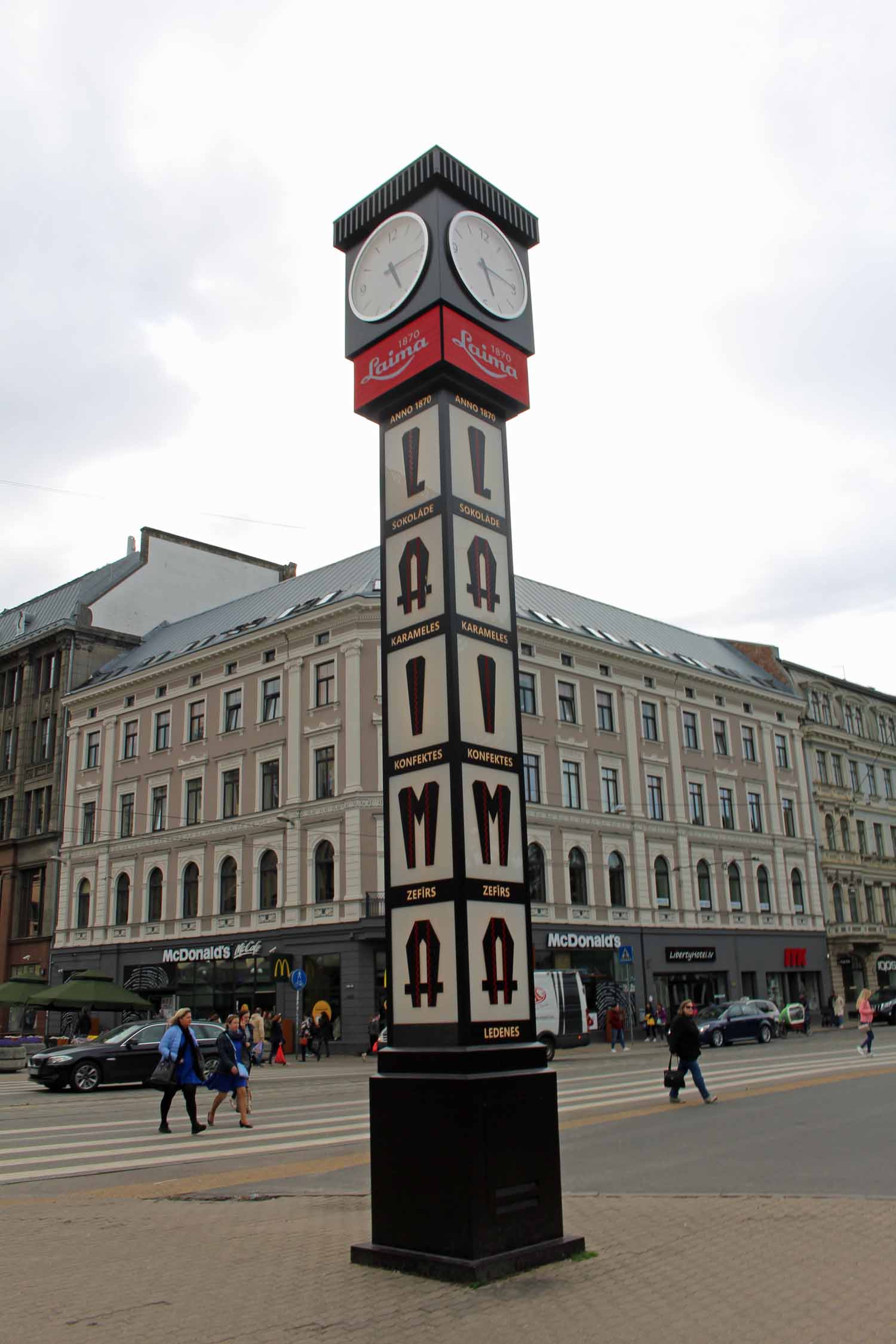 Riga, horloge Laima
