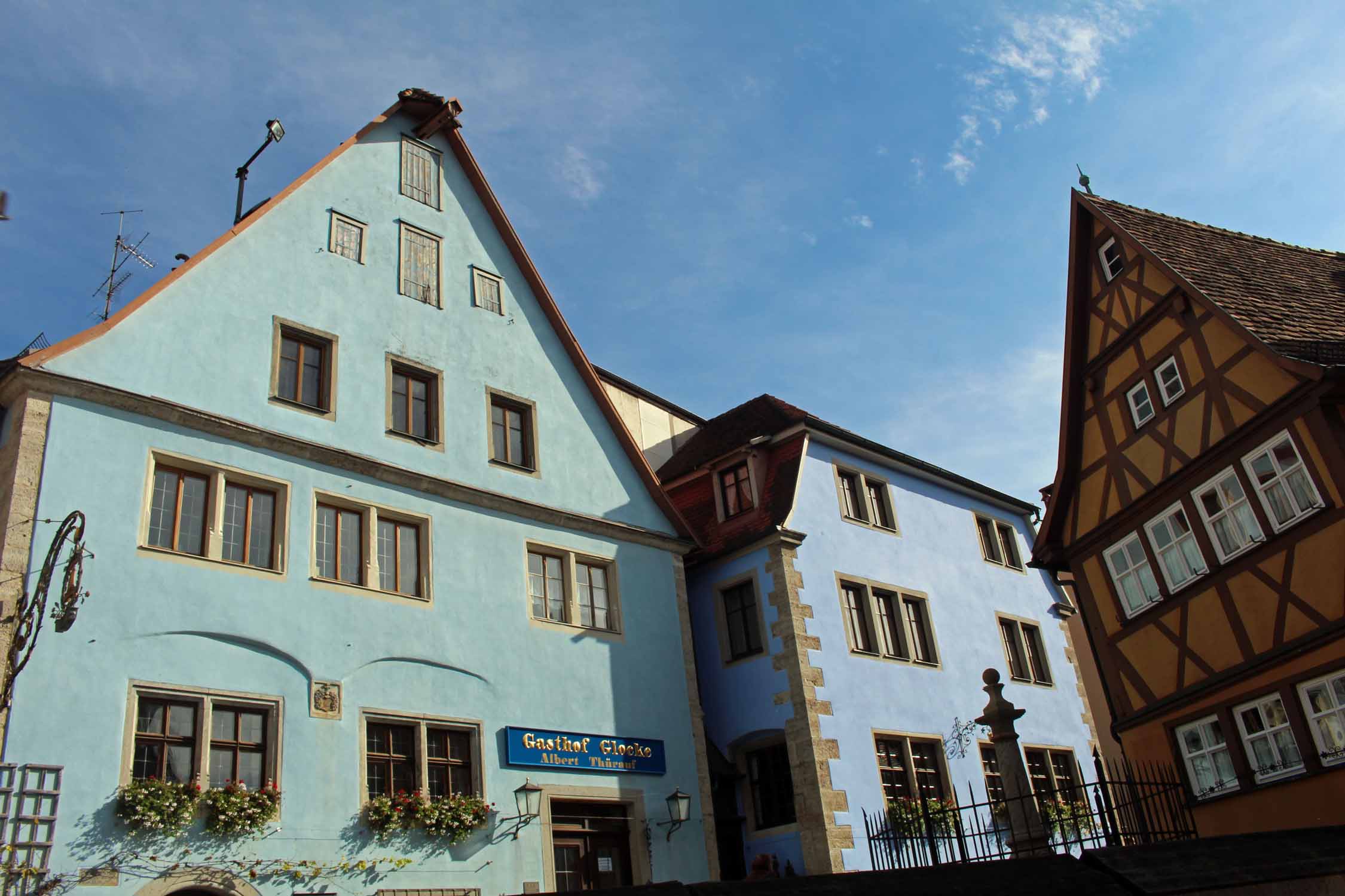 Rothenburg ob der Tauber, maisons bleues