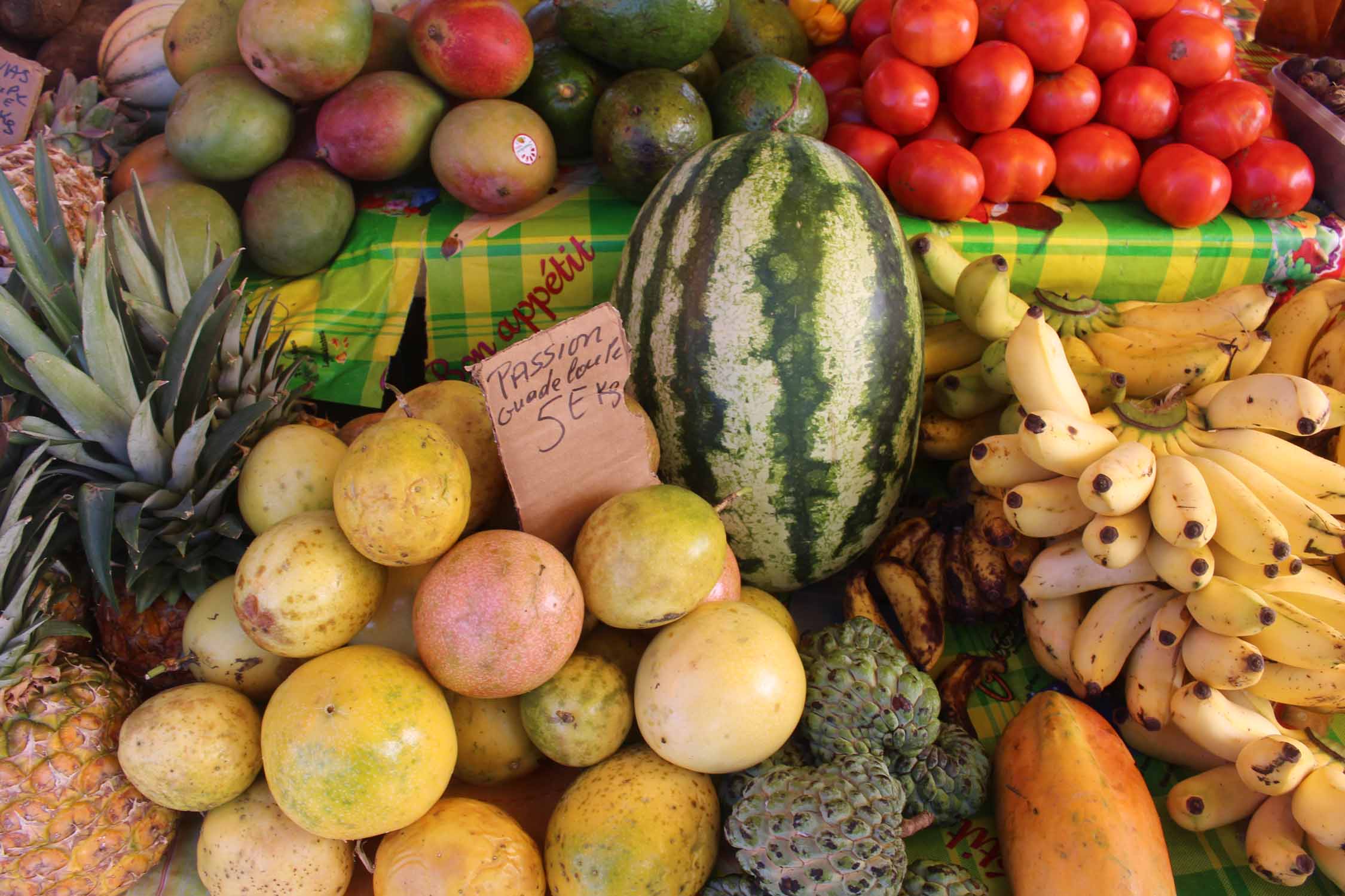 Guadeloupe, Sainte-Rose, fruits, marché