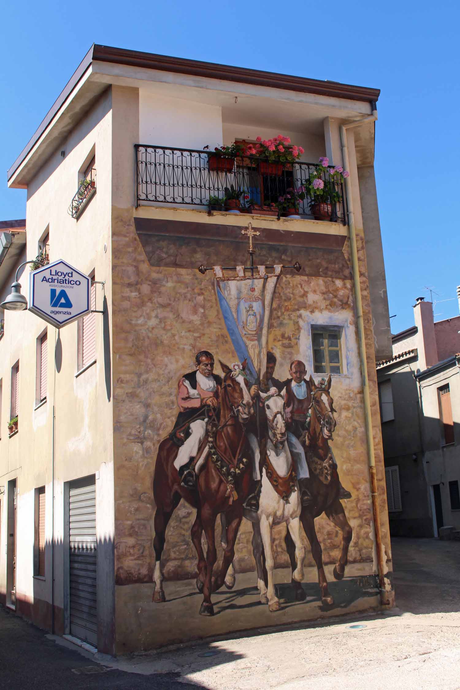 Sardaigne, Fonni, fresque murale