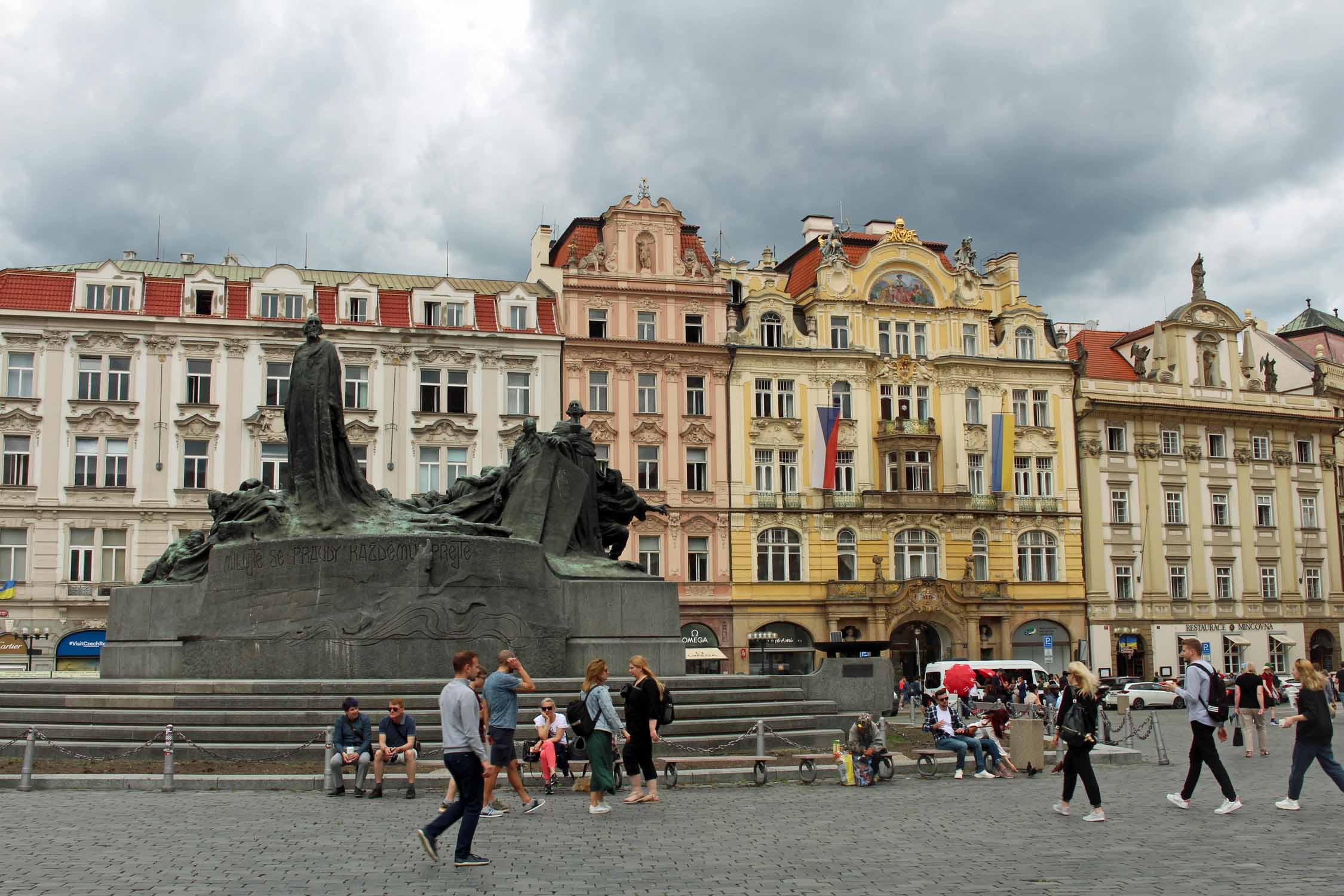 Prague, place de la Vieille Ville, mémorial Jan Hus