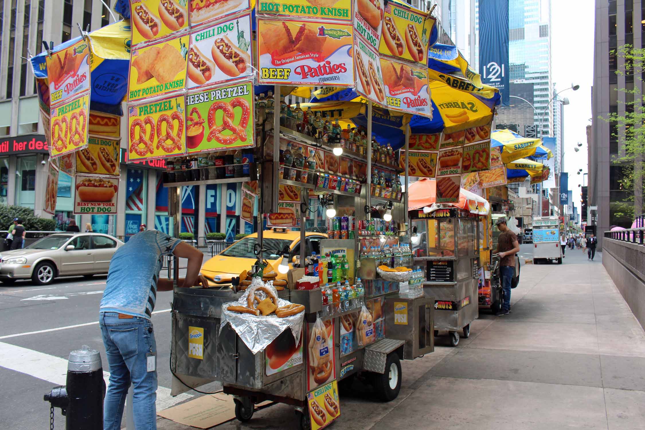 New York, Manhattan, marchands ambulants, fast food