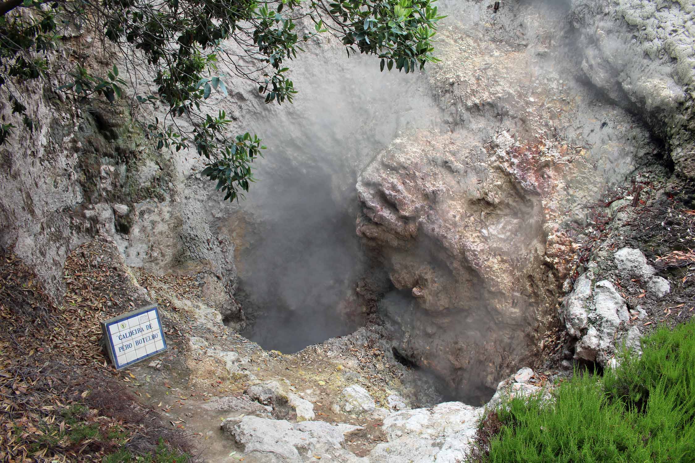 Des fumerolles à Furnas sur l'île de São Miguel, Açores