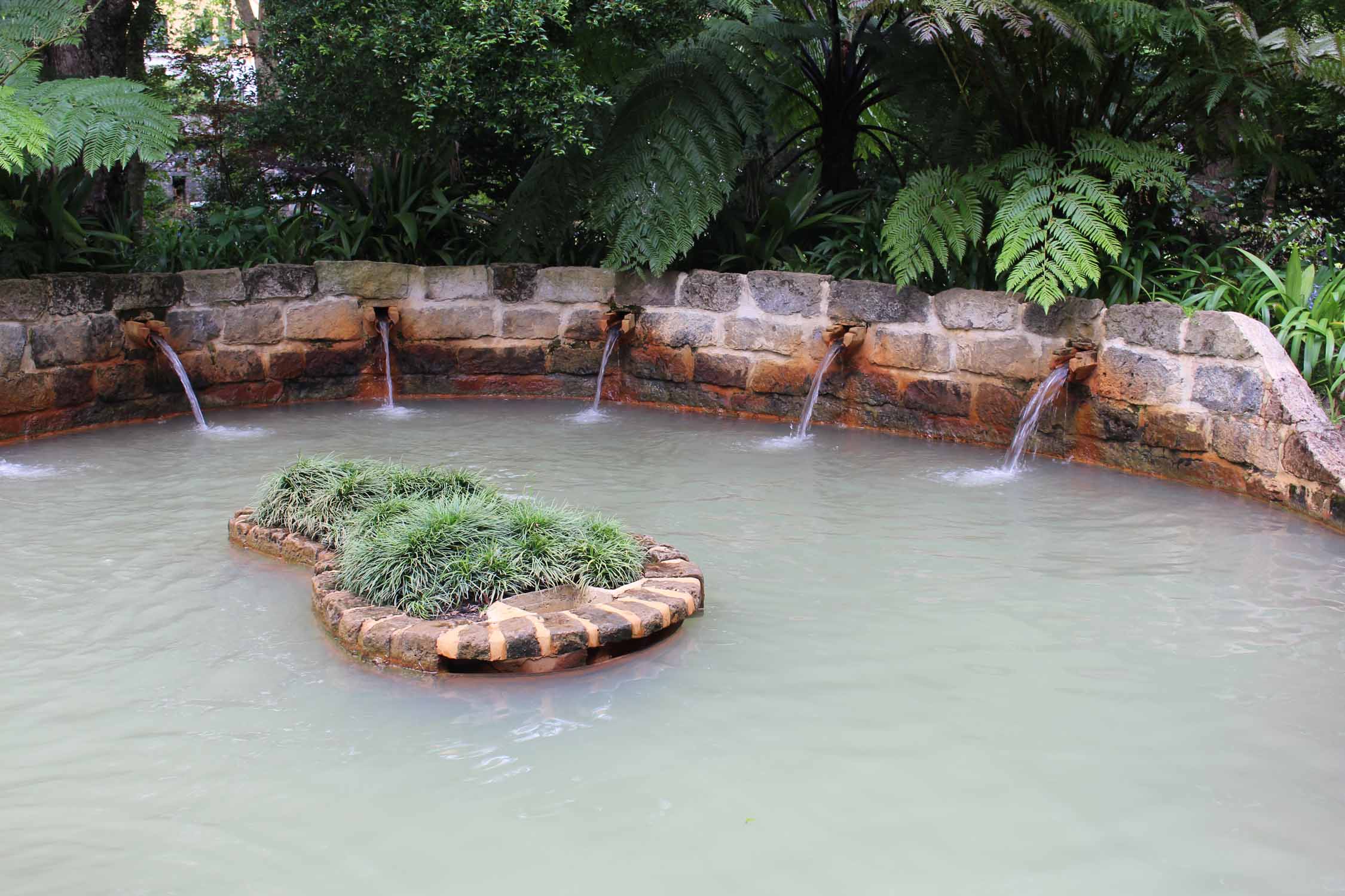 Une petite piscine à Terra Nostra, Furnas, île de São Miguel, Açores