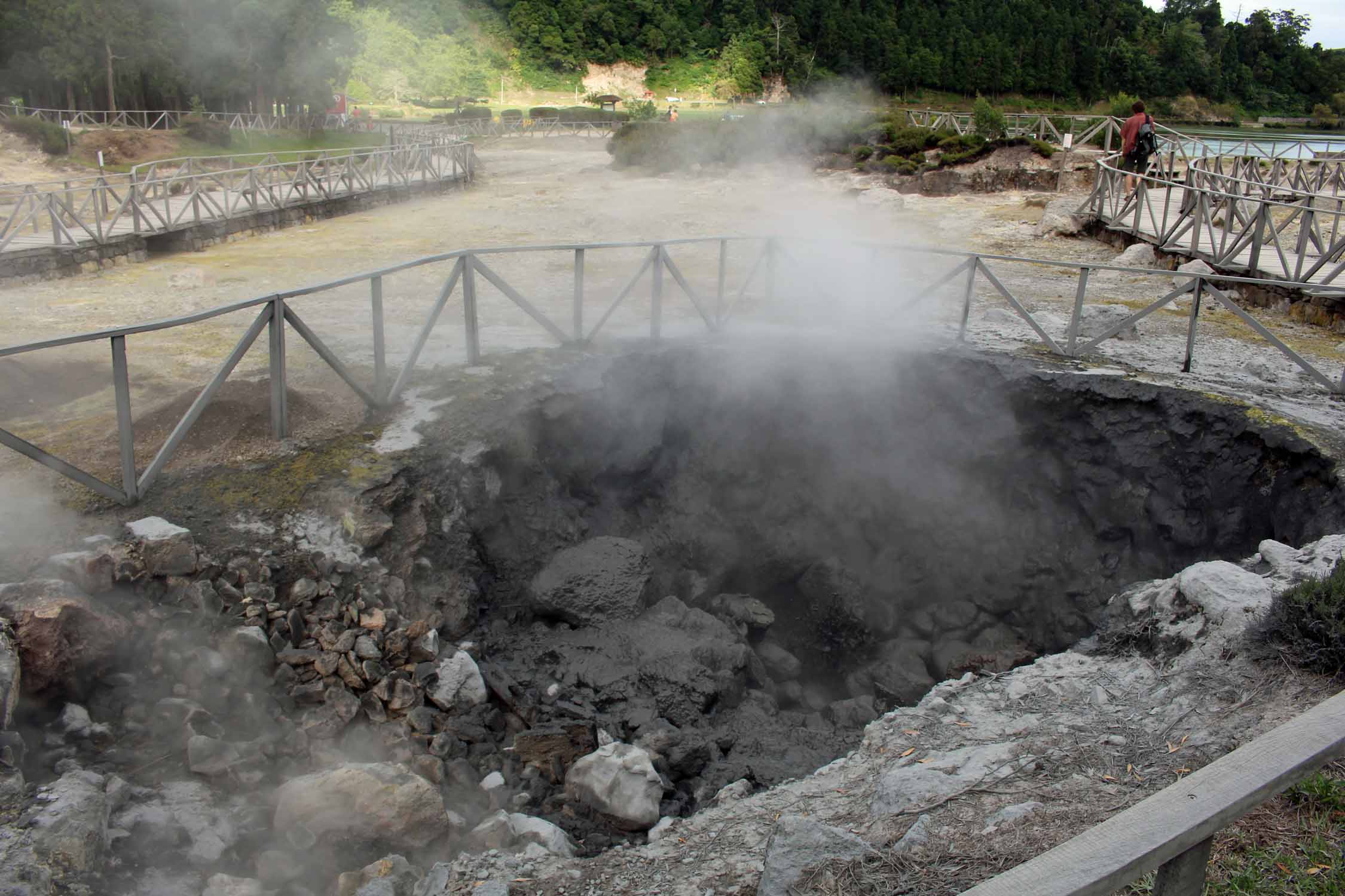 Des fumerolles au lac de Furnas, île de São Miguel, Açores