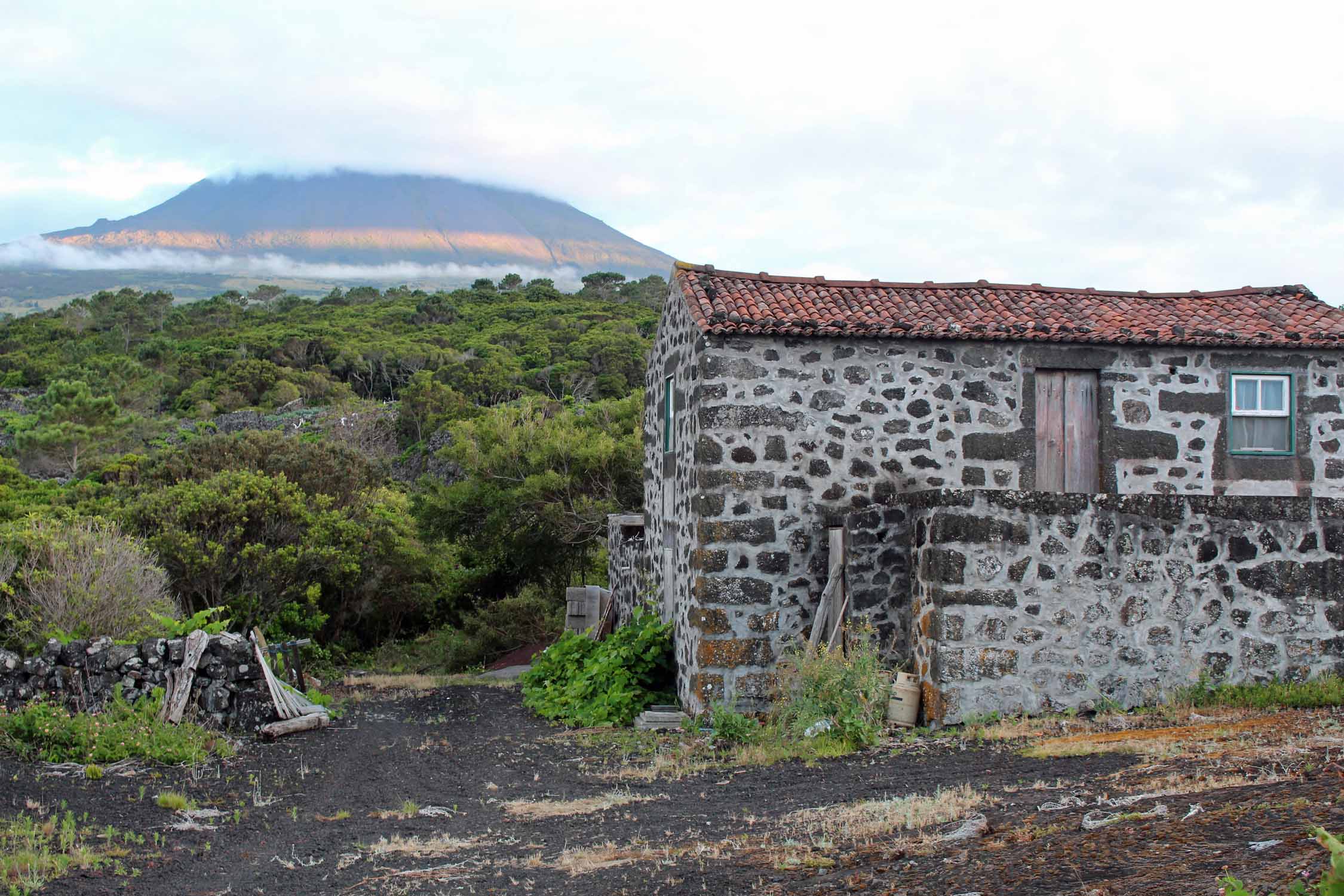 Açores, Île de Pico, Aguada do Pau, maison