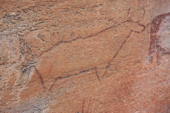 Peinture rupestre, Tsodilo Hills, vue, Botswana