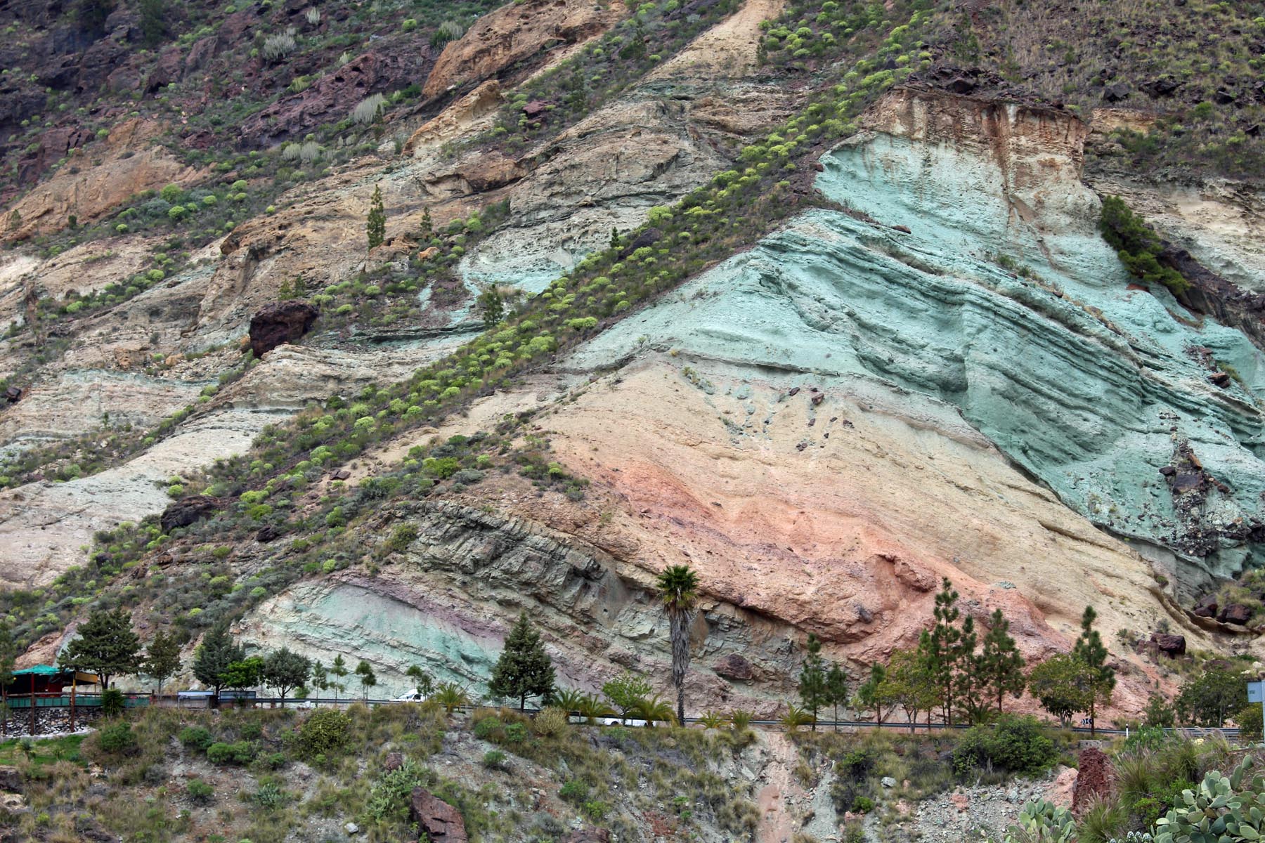 Grande Canarie, paysage, roche colorée