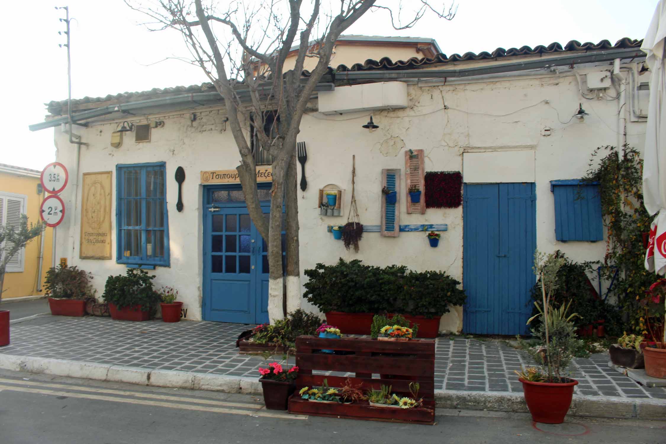 Chypre, Nicosie, maison colorée