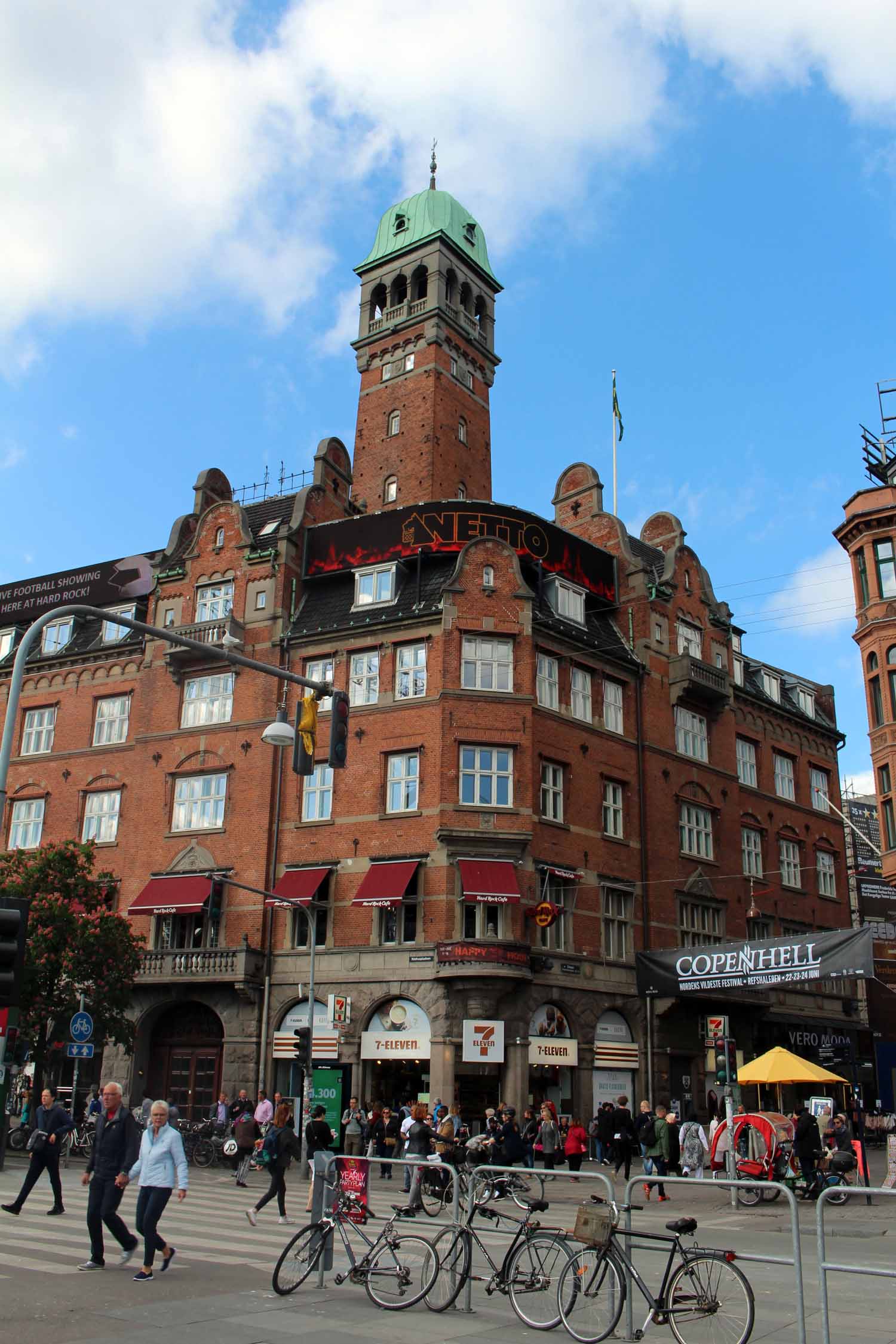 Copenhague, ancienne tour, place de l'hôtel de ville