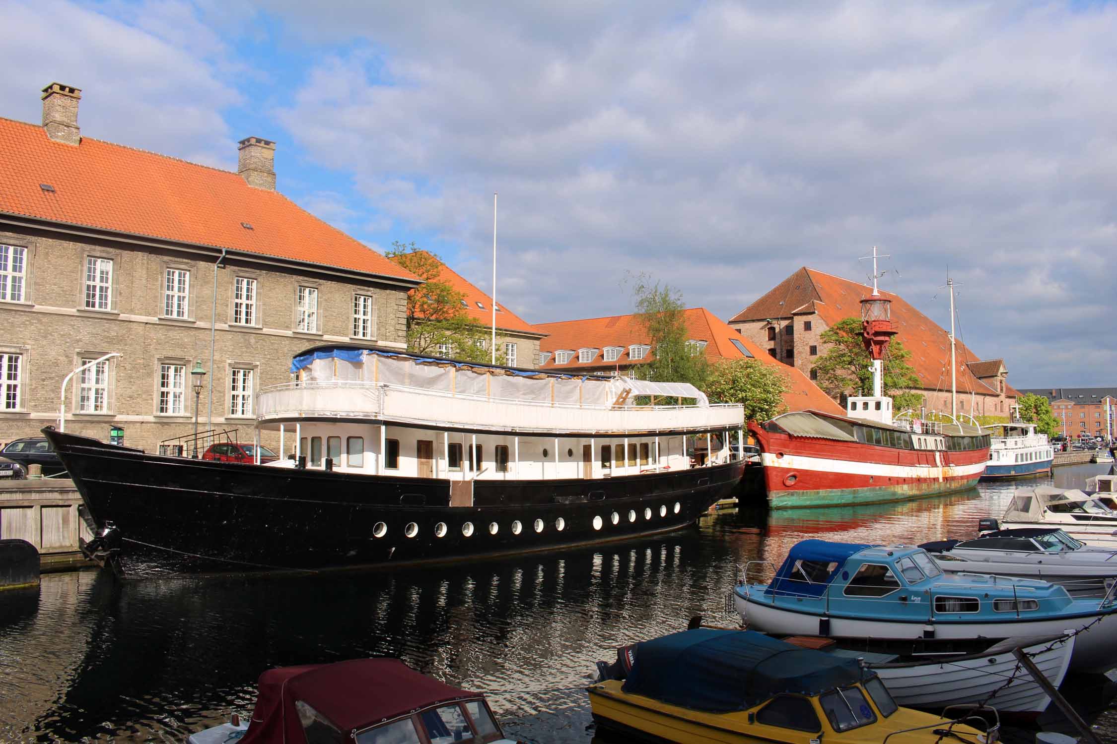 Copenhague, canal Frederiksholms, bateaux