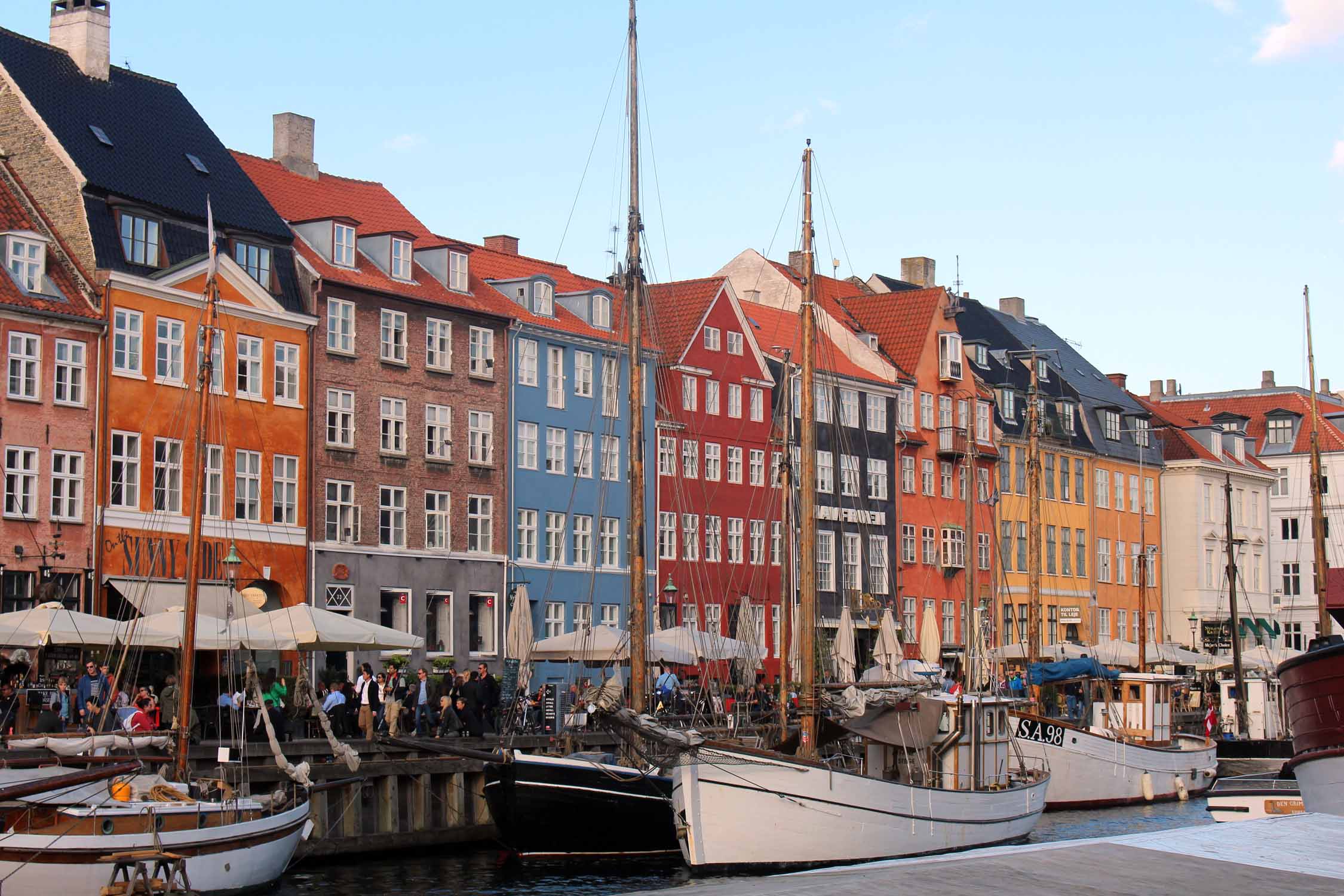 Copenhague, Nyhavn, canal, façades colorées