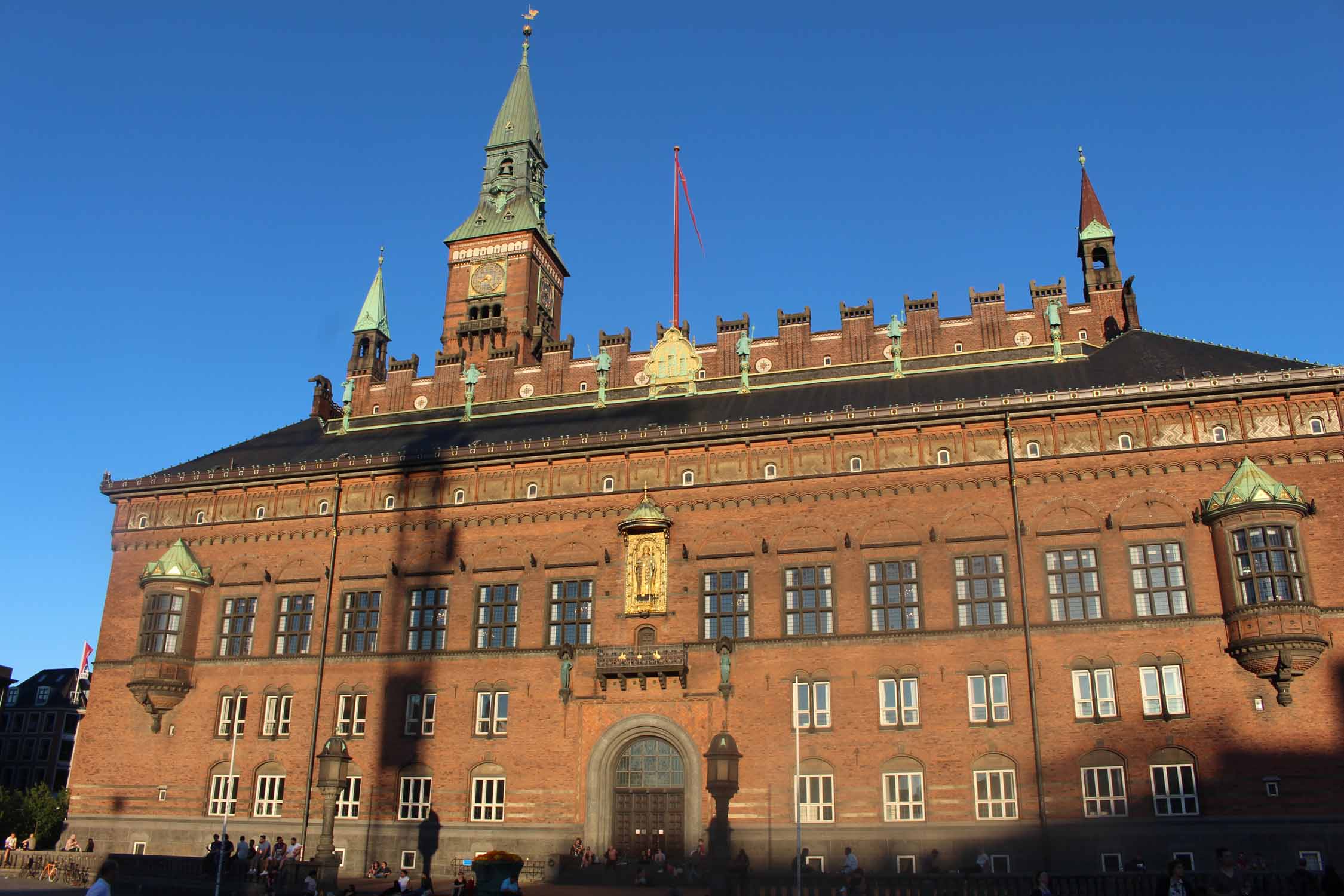 Copenhague, hôtel de ville, soir