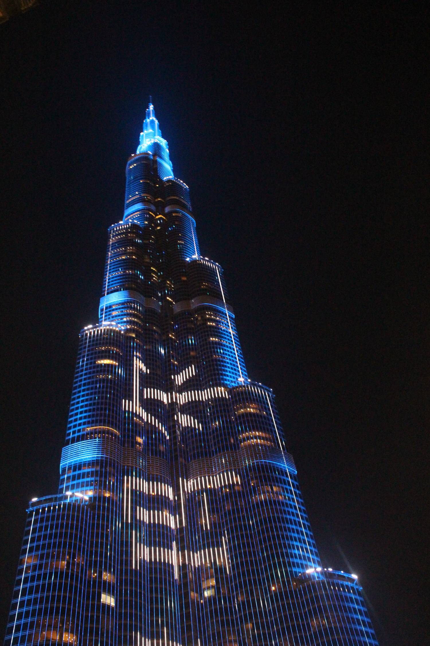 Burj Khalifa, nuit, bleu