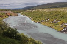 Islande, paysage, cascades Hraunfossar