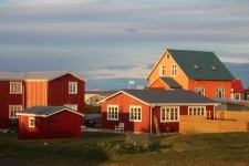 Islande, Eyrarbakki, maisons color&eacute;es