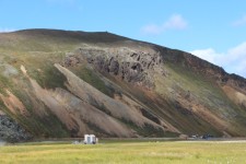 Islande, camp de Landmannalaugar, douche