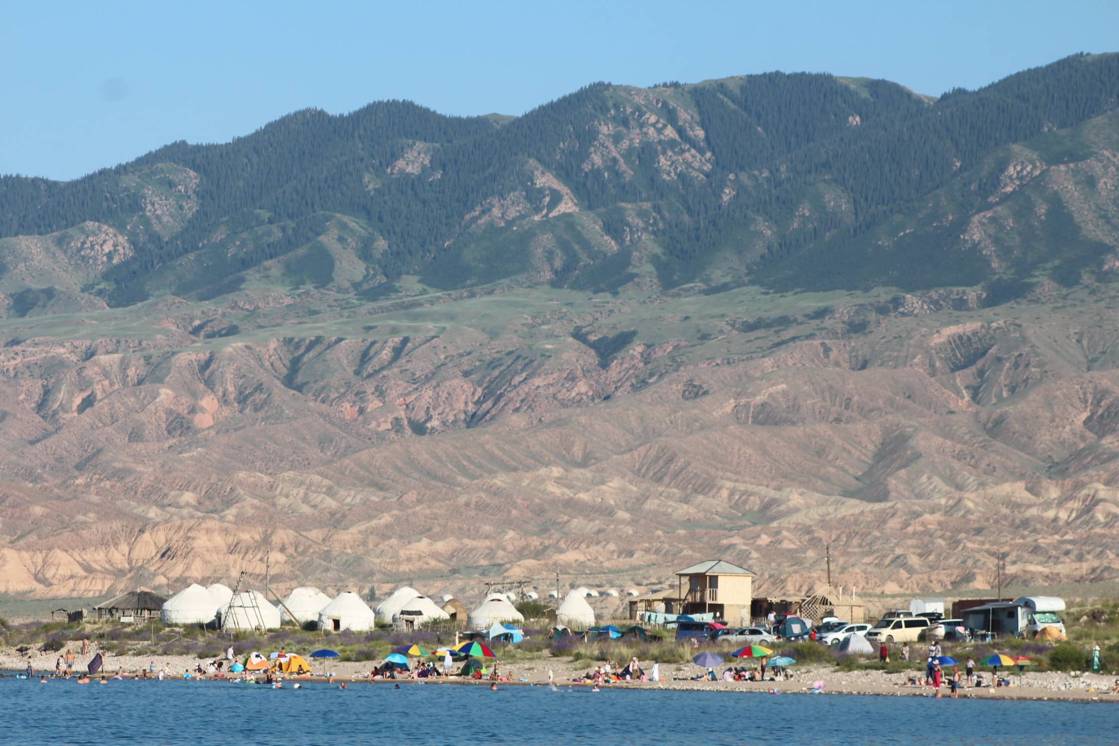 Bokonbaevo, plage, yourtes