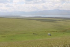 Paysage, lac Son-Koul, steppe