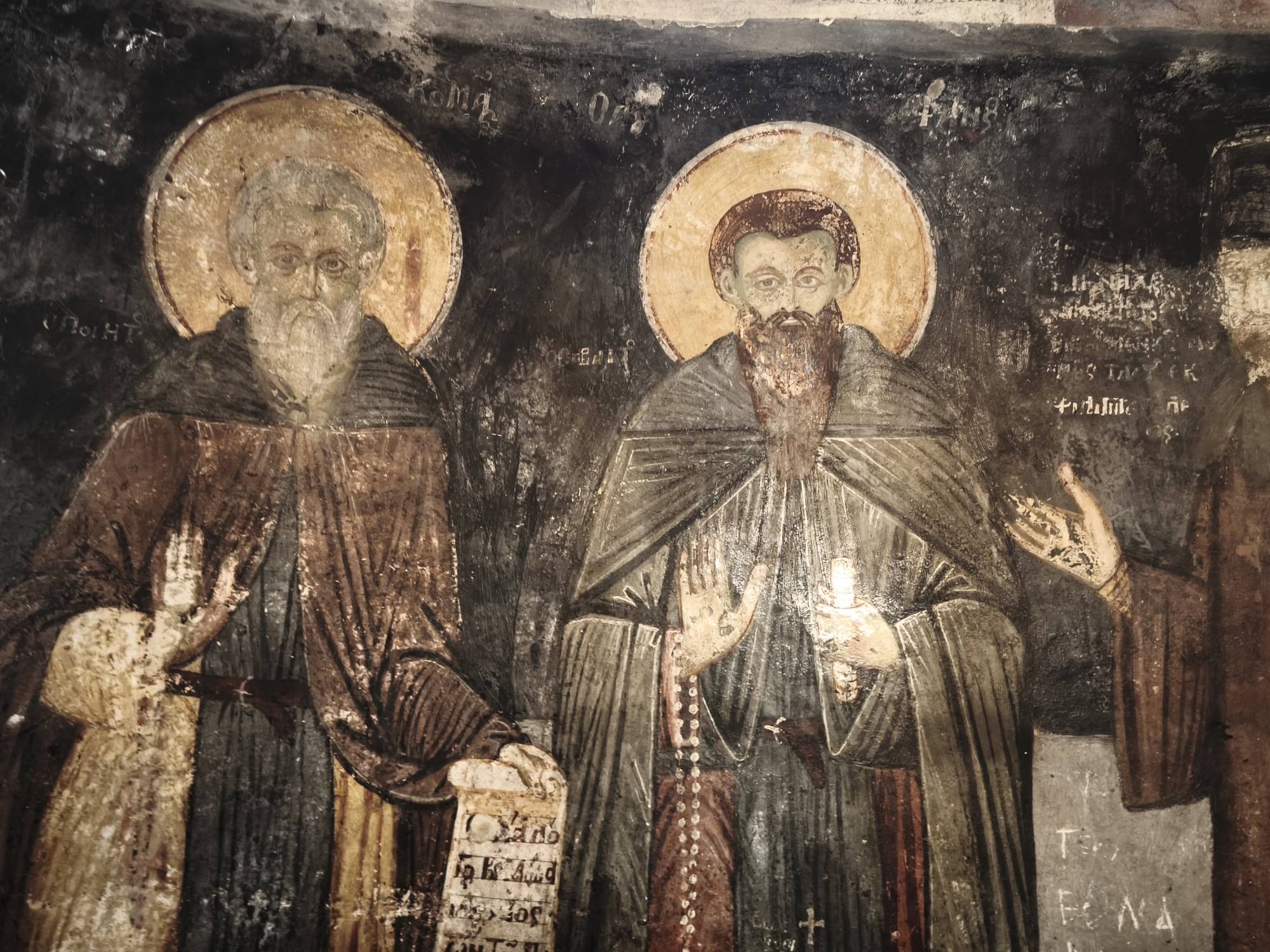 Monast&egrave;re Saint-Naum, fresque de saints