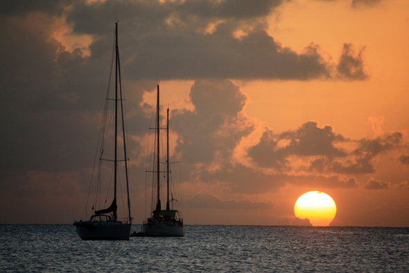 Sainte-Anne, Martinique, coucher de soleil