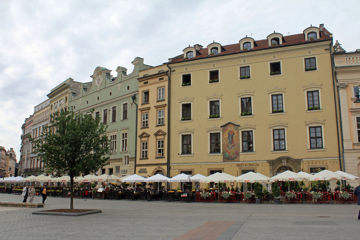 Cracovie, Rynek, façade, maison