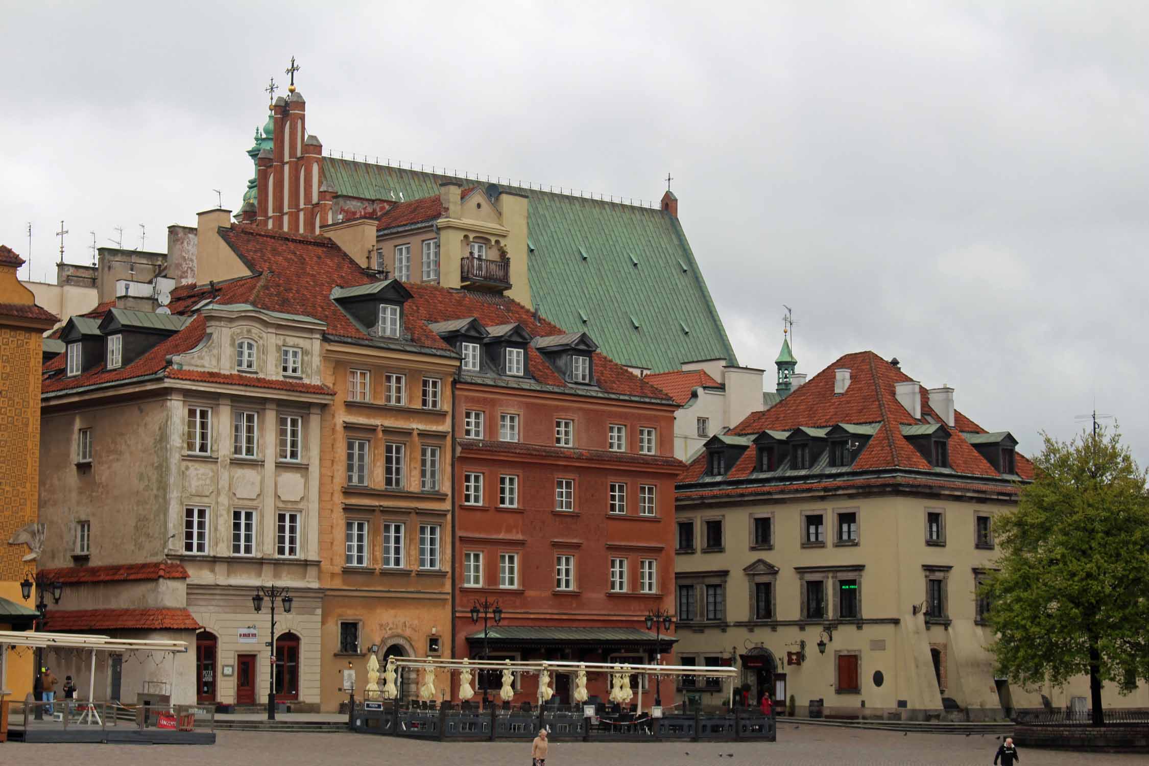 Varsovie, place Zamkovy, maisons typiques