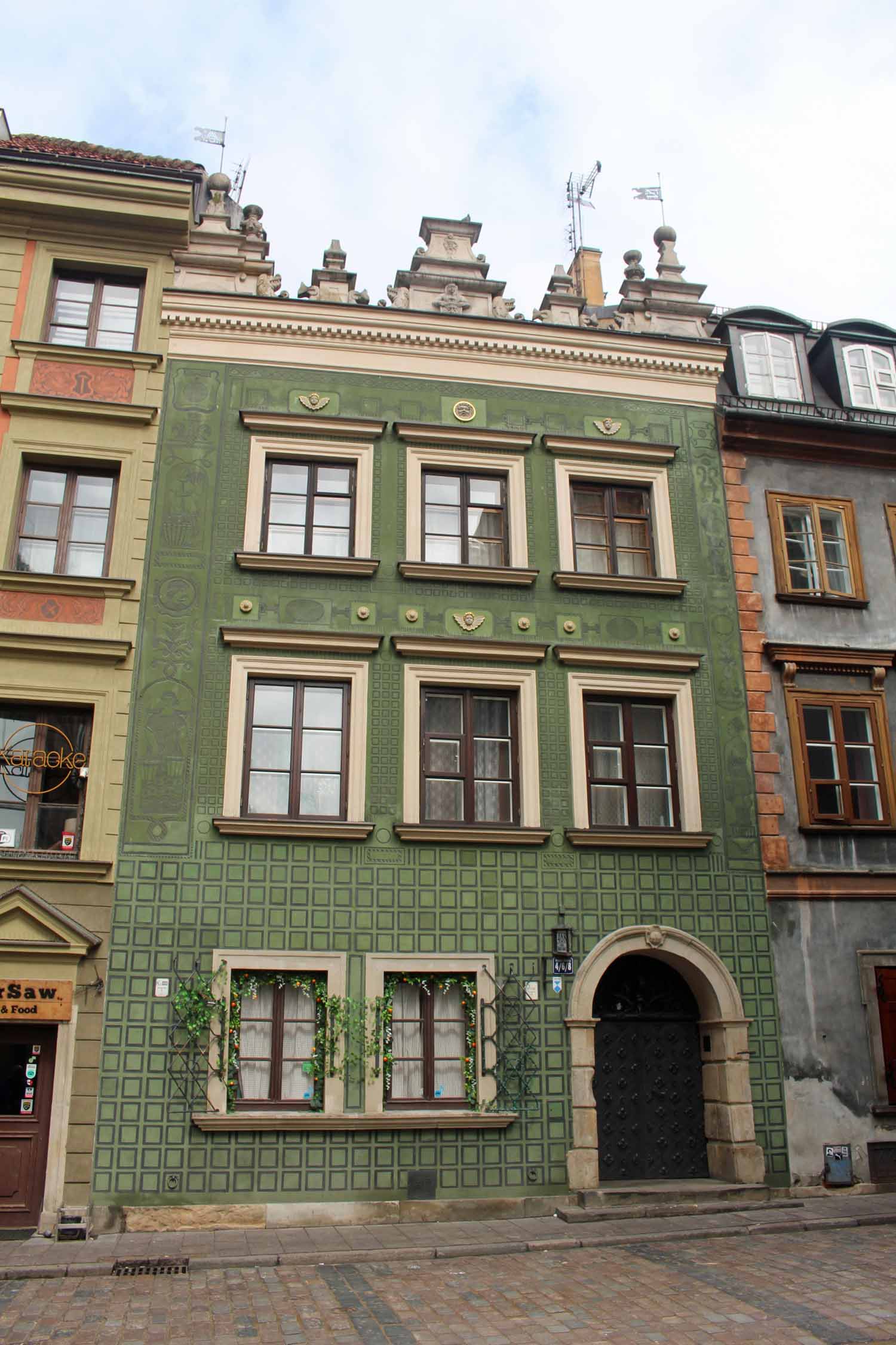 Varsovie, place de la Vieille ville, façade maison