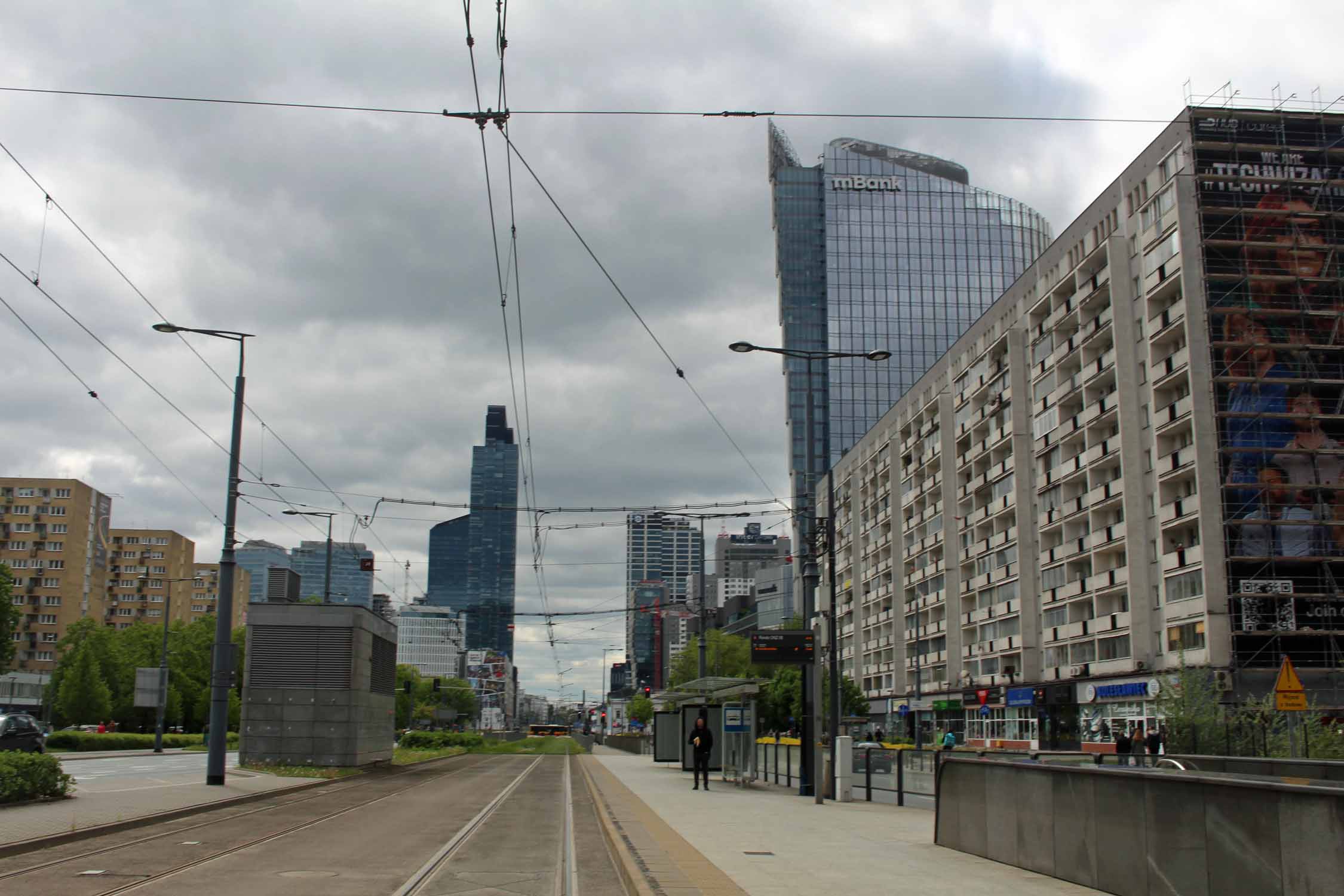 Varsovie, centre moderne, tramway