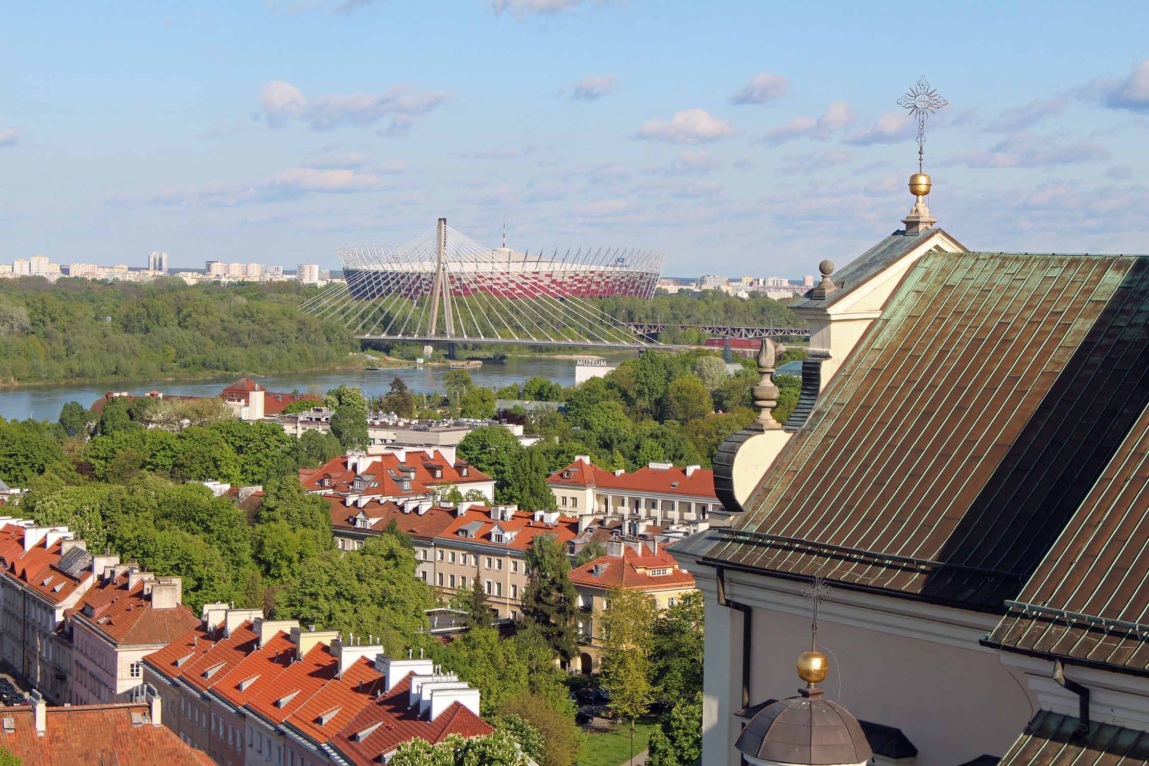 Varsovie, pont Swietokrzyska, stade