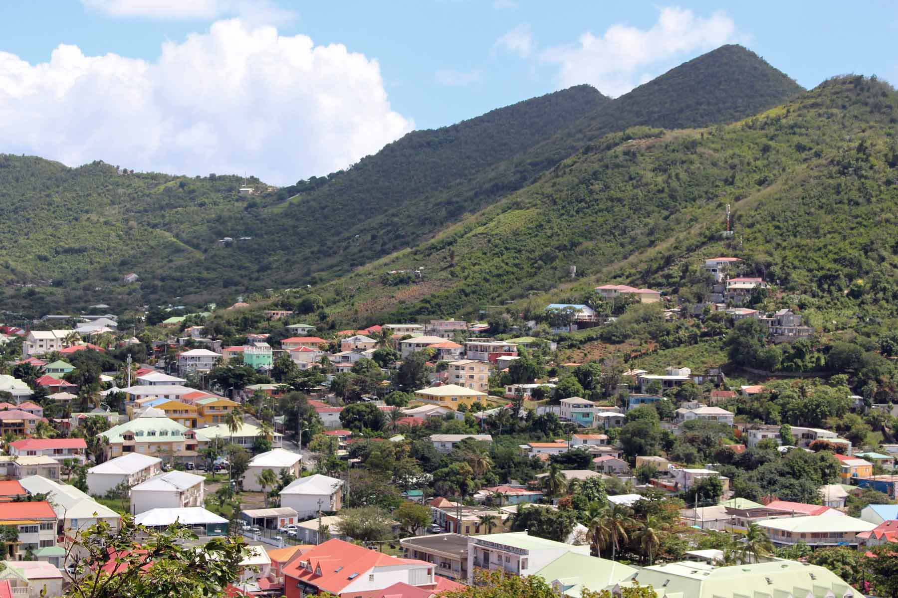 Ile de Saint-Martin, ville de Marigot, vue