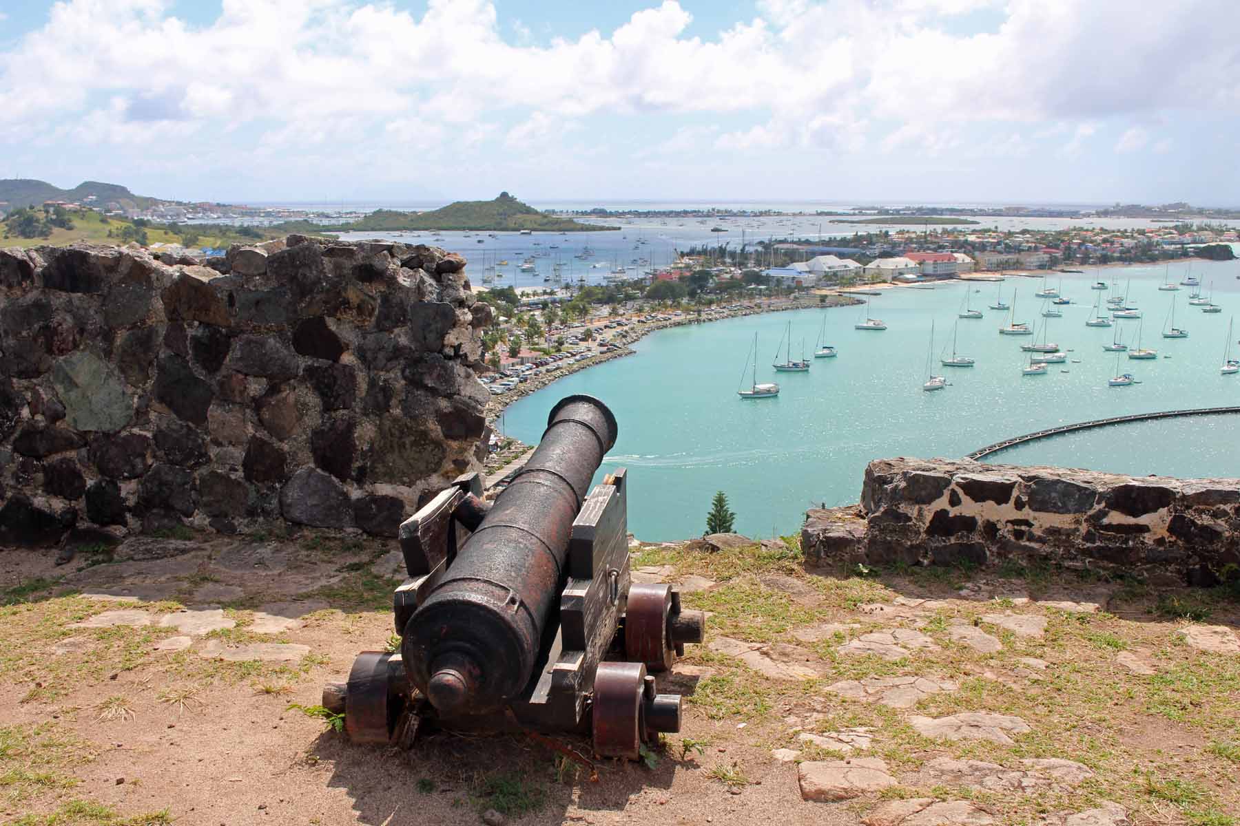 Ile de Saint-Martin, Marigot, Fort Louis, canon