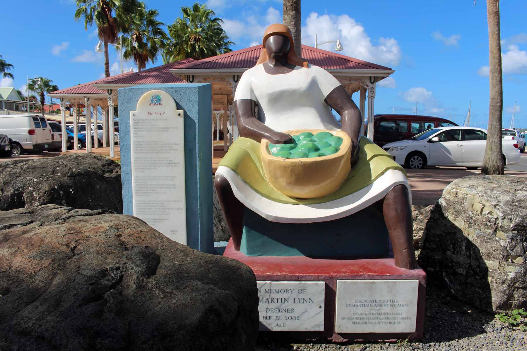 Ile de Saint-Martin, Marigot, statue de Martin Lynn