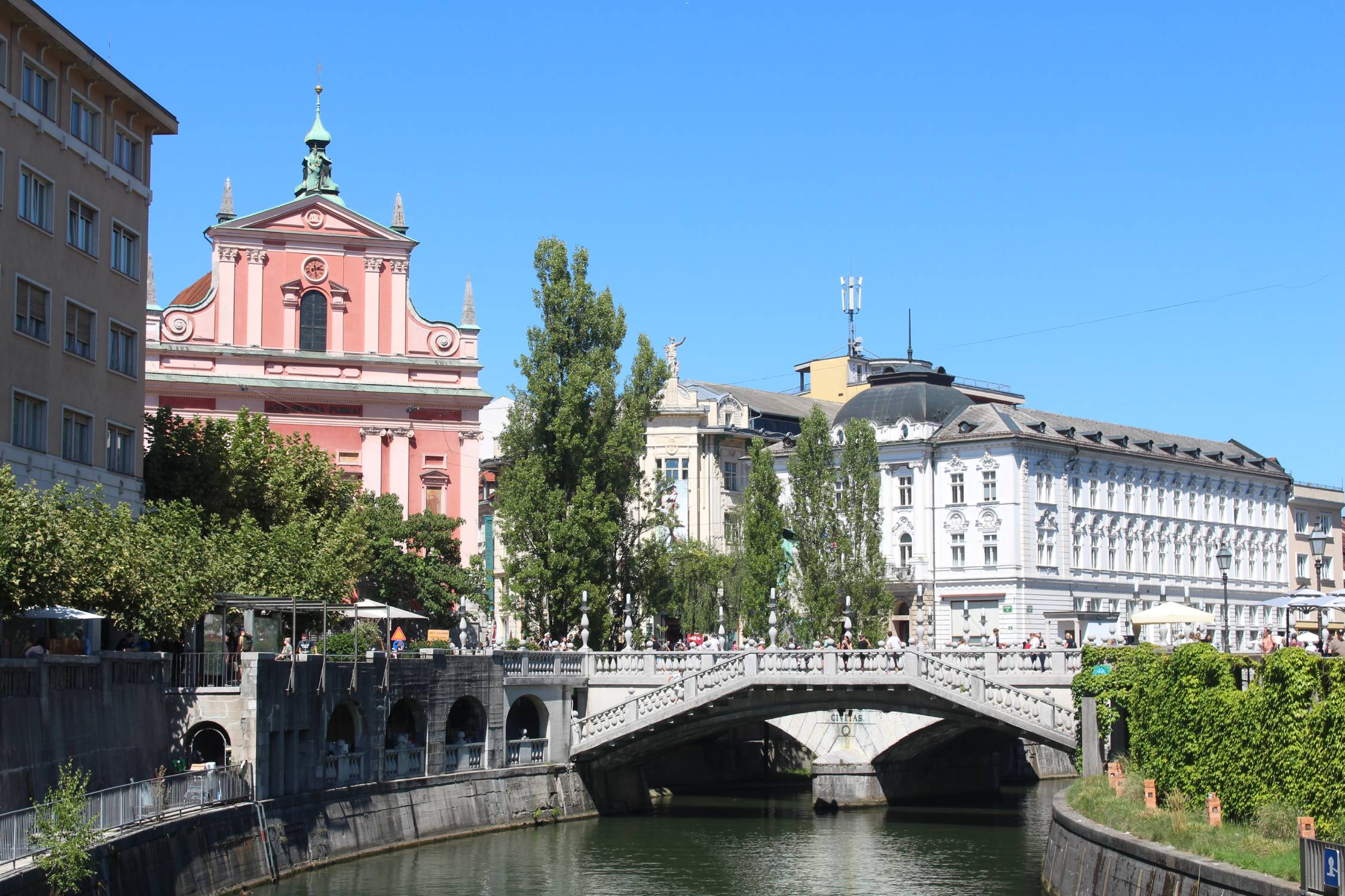 Ljubljana, rivière Ljubjanica, Triple pont