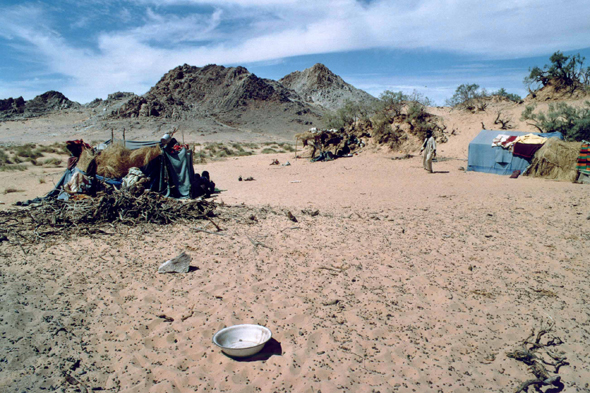Un campement de nomades dans le Sahara algérien
