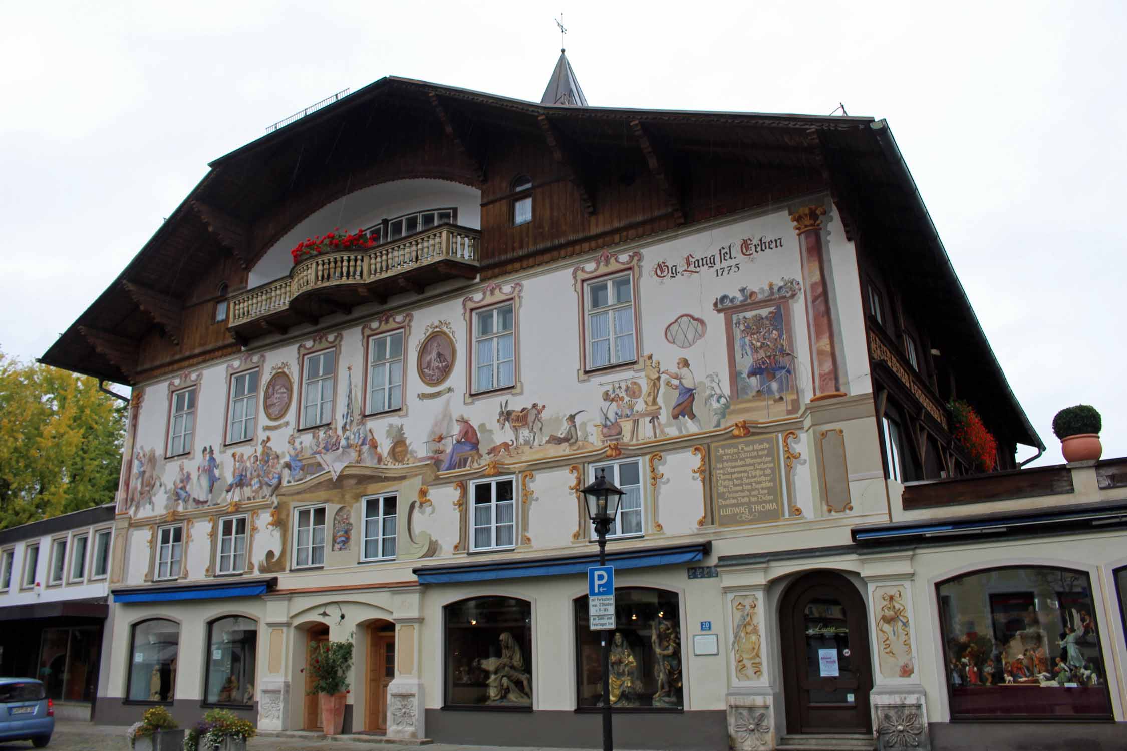 De belles façade décorée à Oberammergau