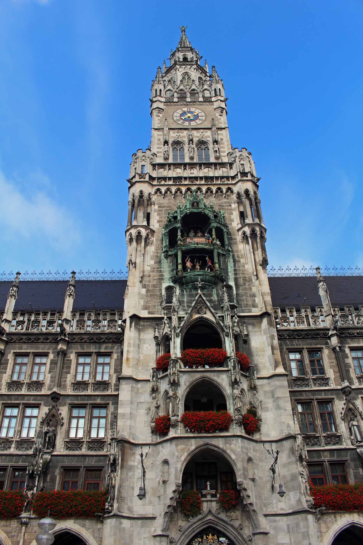 Le beffroi de l'hôtel de ville de Munich
