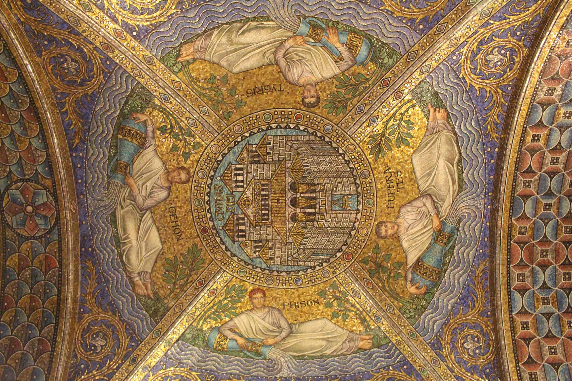 Cathédrale d'Aix-la-Chapelle, plafond de la chapelle palatine