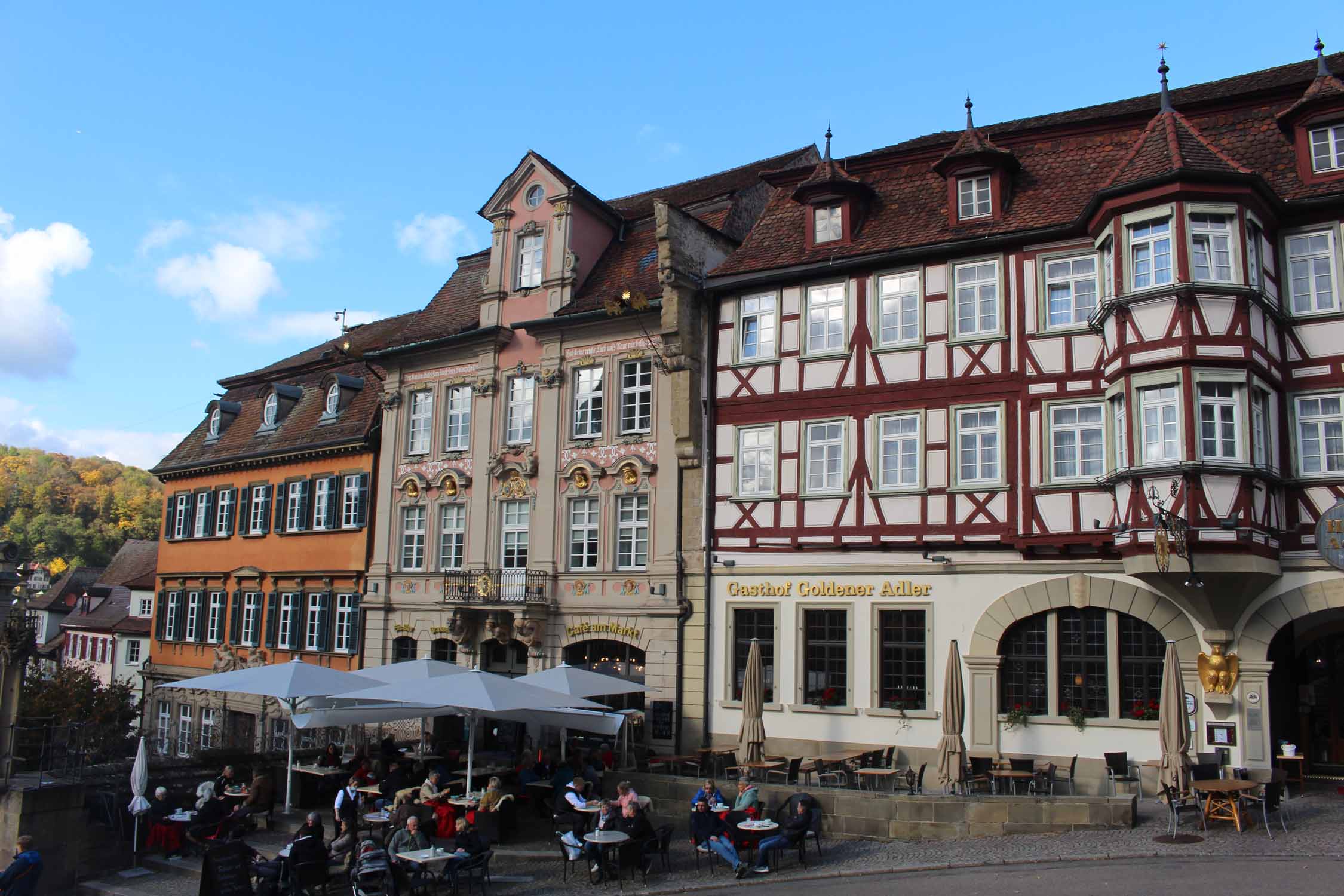 Schwäbisch Hall, place du marché, maisons typiques