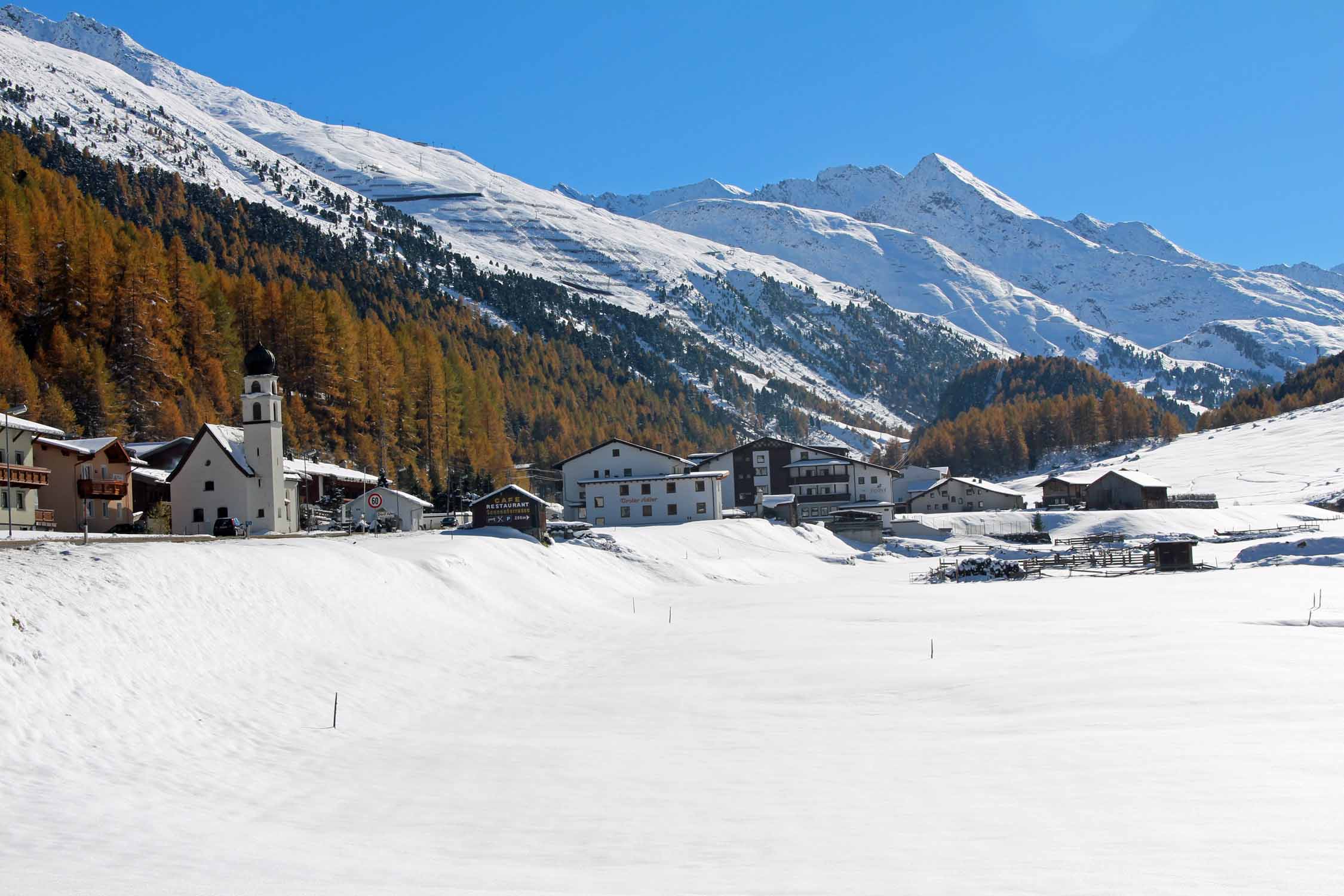 Otztal, Le village de Pill sous la neige