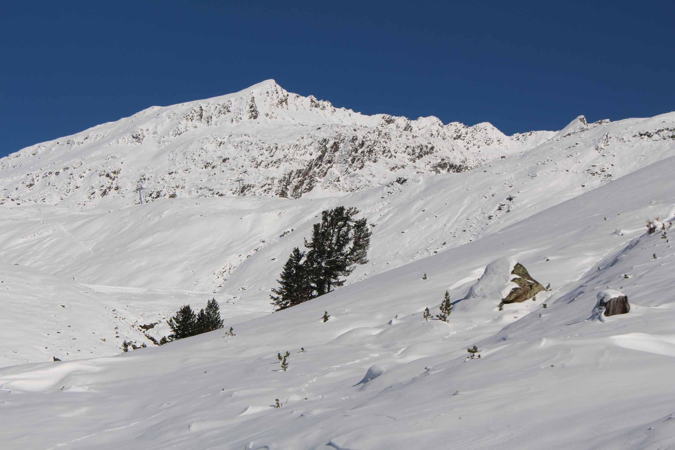 Paysage du Tyrol sous la neige