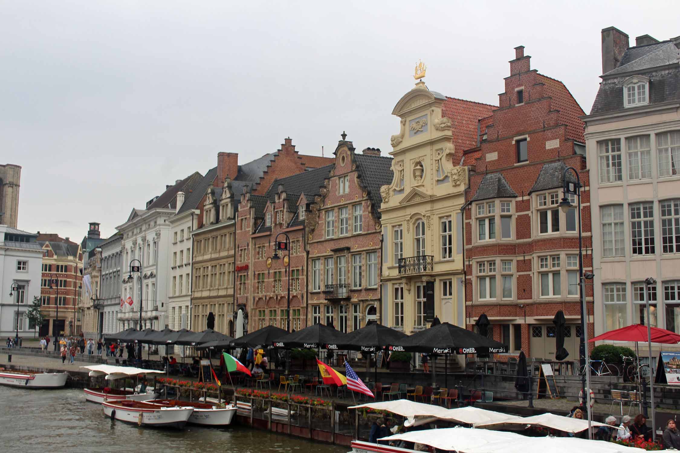 Gand, quai la Lys, belles façades