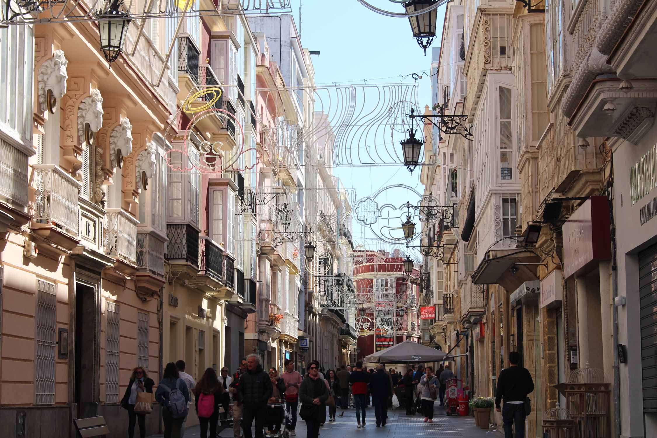 Cadix, calle Ancha, rue commerçante