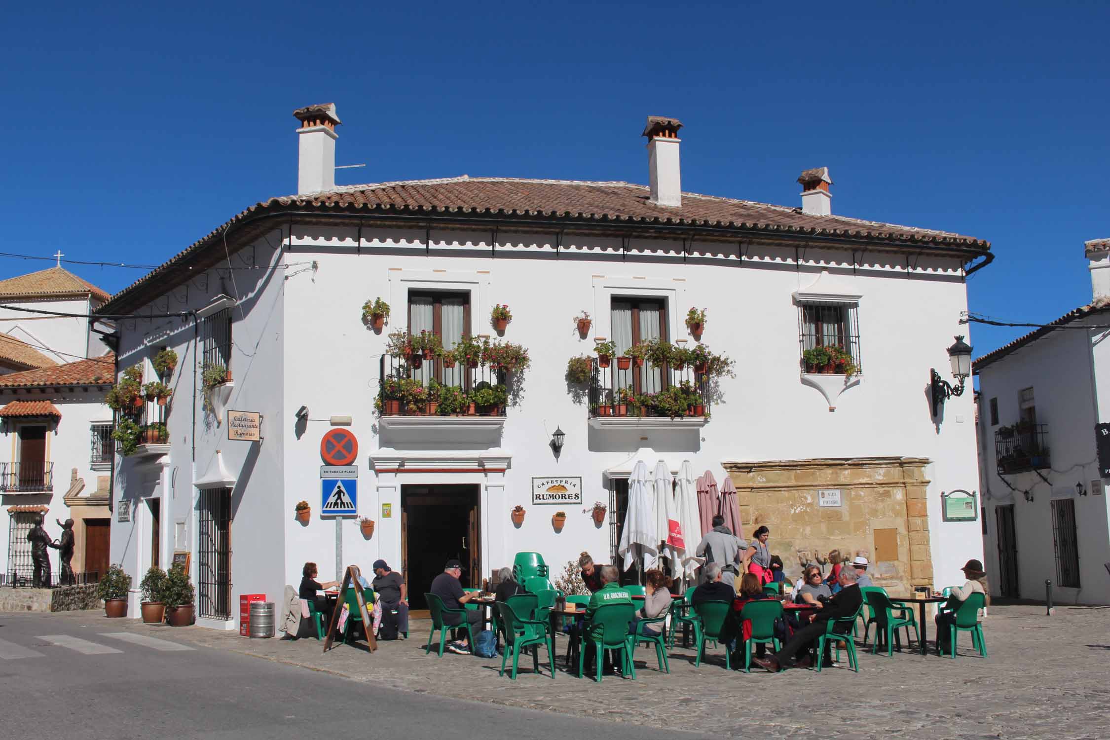 Grazalema, place principale, terrasse