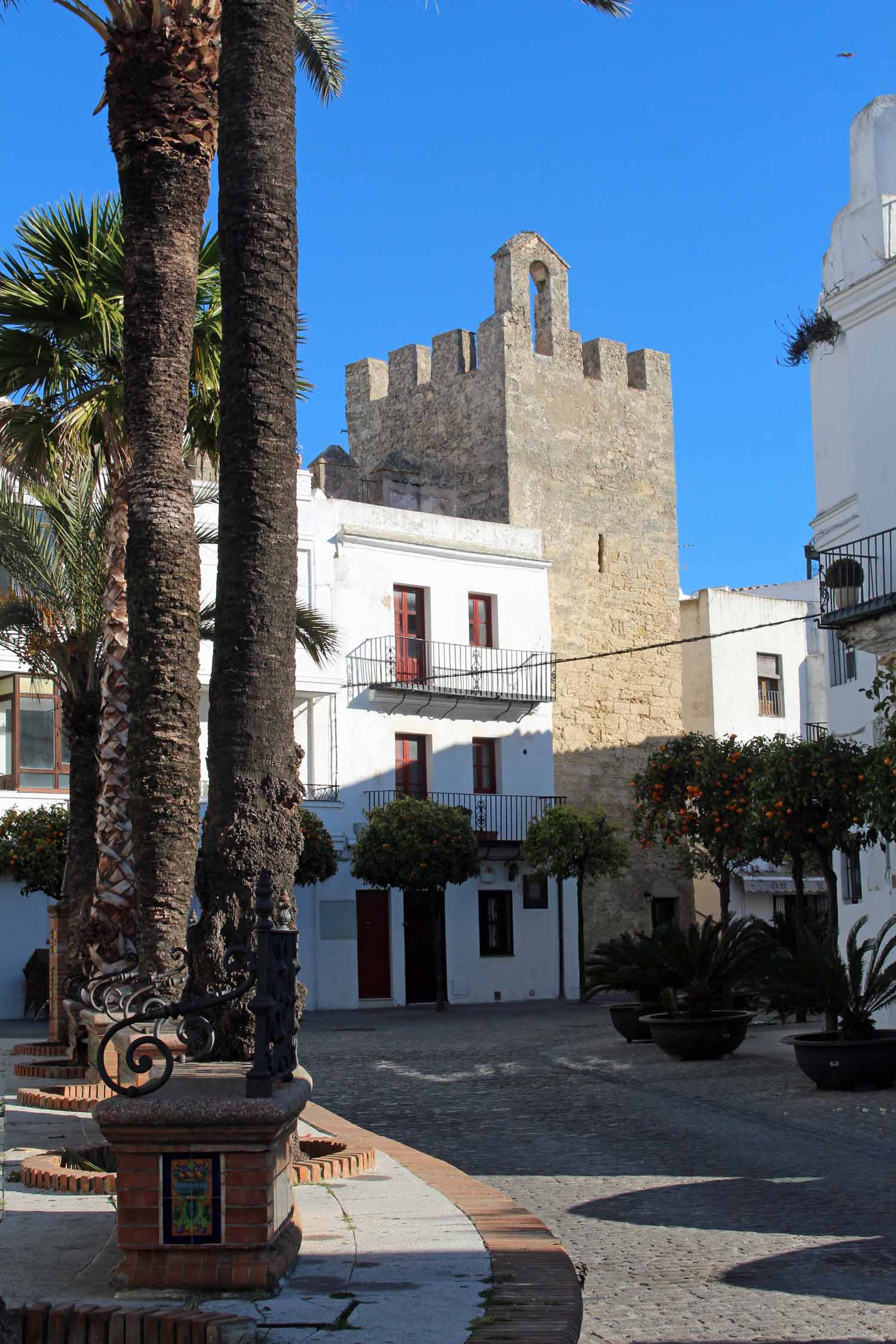 Vejer de la Frontera, place d'Espagne, forteresse