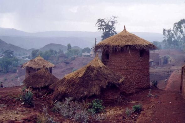 Ethiopie, Lalibela, maisons typiques