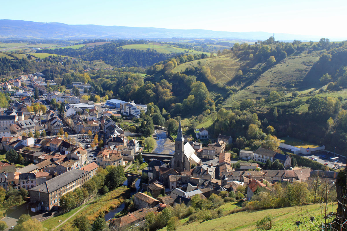 Saint-Flour, ville basse, paysage