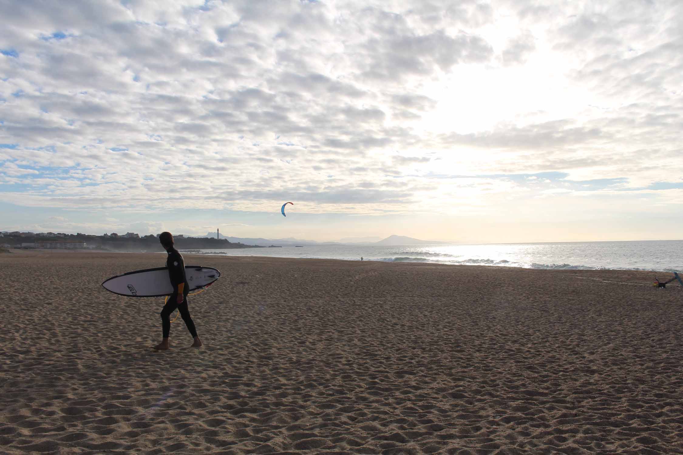 Anglet, plage, surfeur