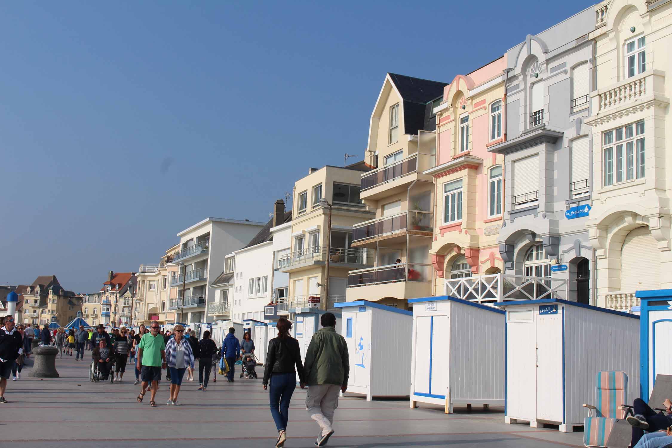 Wimereux, cabines, promenade